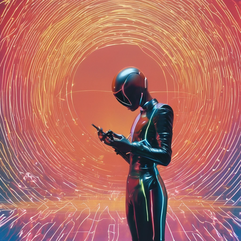 album cover, conceptual eletronic music, cinematic, hyper realistic, retro futuristic, masterpiece by a masculine pop artist, photographed on grainy medium format Kodak Portra 800 film SMC Takumar 105mm f/2.8