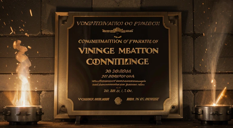 Commemorative metal plaque of gratitude for voluntary contribution to technological project, related to a compressed air engine to save the planet
