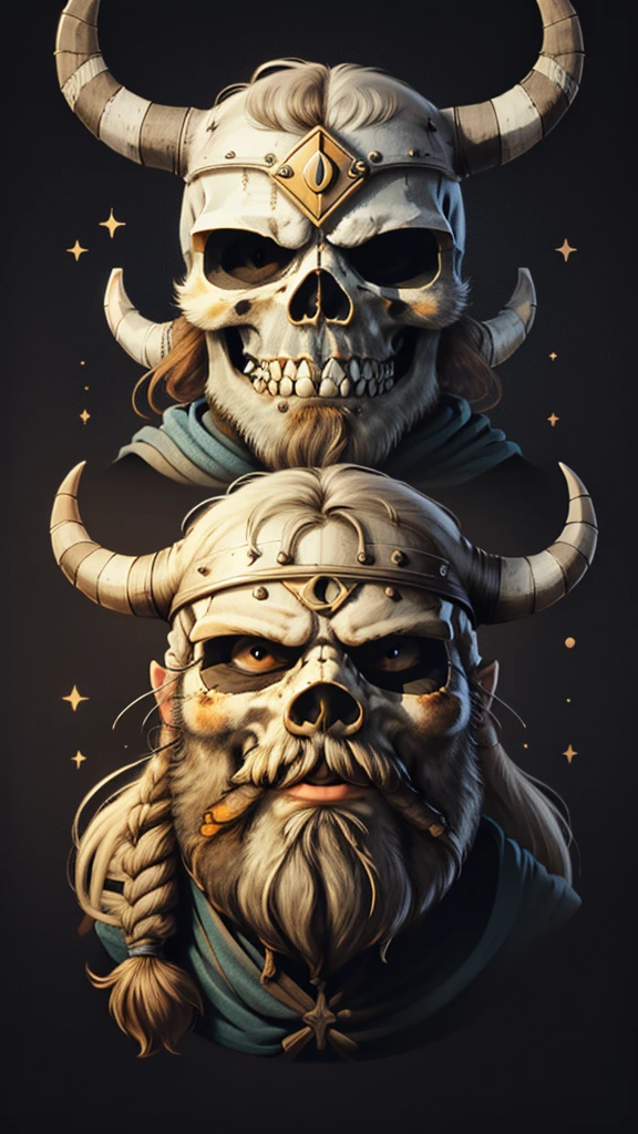 Create logo skull Viking geometric 1D minimal