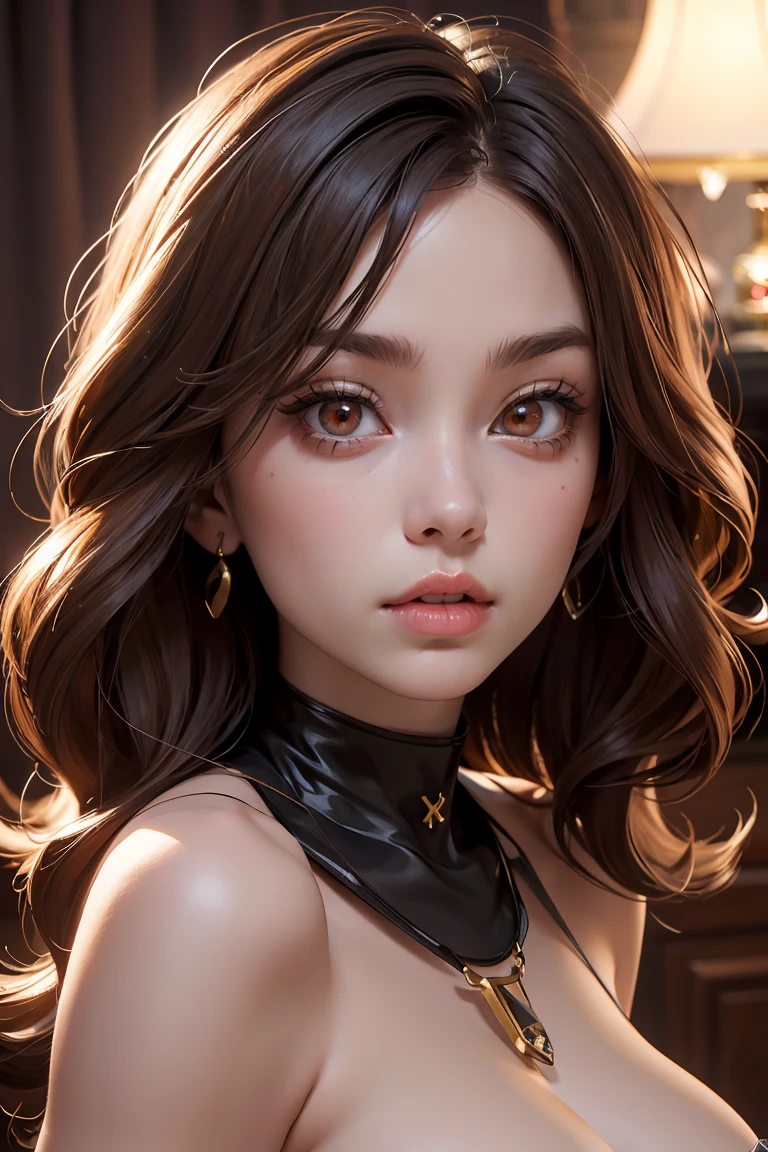 Nicole Demara(Zenless Zone Zero),(1 girl), Red eyes,long hair,, big lips, anime, beautiful lips,, ((Best quality)), Soft fill, a high resolution, hourglass body, , sexy POV video, big lips, ((Red eyes)), , big lips,x ornament, ornament, Duck Face, focus on lips, shiny lips,