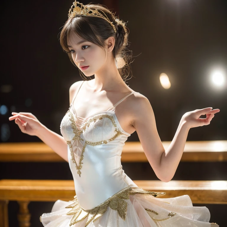 ((Tabletop:1.4, highest quality)), (Realistic photos:1.4),
((1 girl)), (Adorable idol), (dream-like),
(超High resolution:1.2), Very delicate and beautiful, wonderful, Very detailed CG Unity 8k wallpaper, Very detailed, High resolution,
Soft Light, Beautiful detailed girl, Very detailedな目と顔, Beautiful and detailed nose, Beautiful and detailed,
(Wearing a white ballet costume:1.3),
Cinema Lighting, Perfect Anatomy, Slender body,
(I'm practicing ballet:1.3), (Beauty like a Degas painting),
Cowboy Shot, (Serious face)