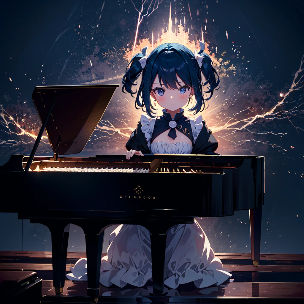 {{{Masterpiece, highest quality, high resolution background}}}, bright and beautiful atmosphere, 1 girl (, round face, baby face), small breasts, very fashionable clothes, piano recital, girl who plays the piano well , a storm of applause breaks out in the audience seats,
"deltamon_sdXL :0.73) >Deltamon"