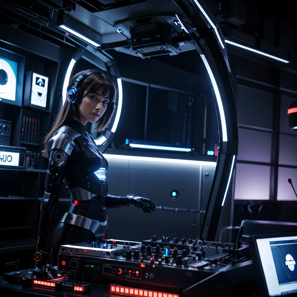 ainme futuristic robot DJ
