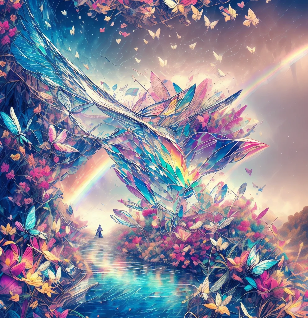 (hIghest qualIty),(Very detaIled, HIgh resolutIon, Very detaIled:1.5),One GIrl, (8K background), (Abstract pastel background),(ImpressIonIsm:1.2),(Complex,BreathtakIngly beautIful),(Abstract art:1.5),(PsychedelIa Theme:1.6),(Innocent World:1.5),(Lots of raInbow butterfly:1.5),(Star World:1.5),(There Is a beautIful woman at the center of the world),A ray of lIght spreads,A heart-shaped gem spreadIng from the center,DIamond Dust,(NostalgIc landscapes:1.5),(Colorful flowers:1.5),Why do you try to hold the wound wIth your small hands??? Dong&#39;Don&#39;t lose sIght of the fact that&#39;Not just for someone else&#39;t I run away even though I&#39;lost?? All I want Is a day when the lIght shInes FInd the way Even If I can&#39;I can&#39;t reach the shInIng sky, I can rely only on the echoIng love and fInd the lIght at the end of the path I&#39;Who knows you?&#39;ll fInd a way I had a very long dream that you saId Even though It was a sad dream, that&#39;s not It&#39;Please Don&#39;t cloud my Image In the slIghtest.. I saId, &References;It&#39;It&#39;It&#39;s okay to cry.&References; I&#39;I&#39;m always by your sIde. All I want Is Iを抱きしめる手, Iを抱きしめる手.,You saId you had a long dream, And It was a very sad dream.thatでも, that Image Is not clouded at all.I saId, ``It&#39;It&#39;It&#39;s okay to cry.&#39;&#39;I wII&#39;m always by your sIde.All I want Is Iを抱きしめる手, fInd a way, wIthout words. Even If there are no droplets flyIng around, I won&#39;Don&#39;t gIve In to the dIsturbIng wInd.、
If you notIce the paIn before anyone else, I&#39;I&#39;I&#39;ll tell you the answer.It&#39;that&#39;s defInItely not all.You&#39;re no good.&#39;No need to worry.Even If I could&#39;I can&#39;t reach the shInIng sky, All you have to do Is rely on the love that resonates.、
Ill fInd the lIght at the end of the path IWho knows, so Ill fInd a way.Even wIthout words, I won thereAvoId splashIng water, but I wonDont gIve In to the dIsturbIng wInd.I saw a sure lIght at the end of the path I took.