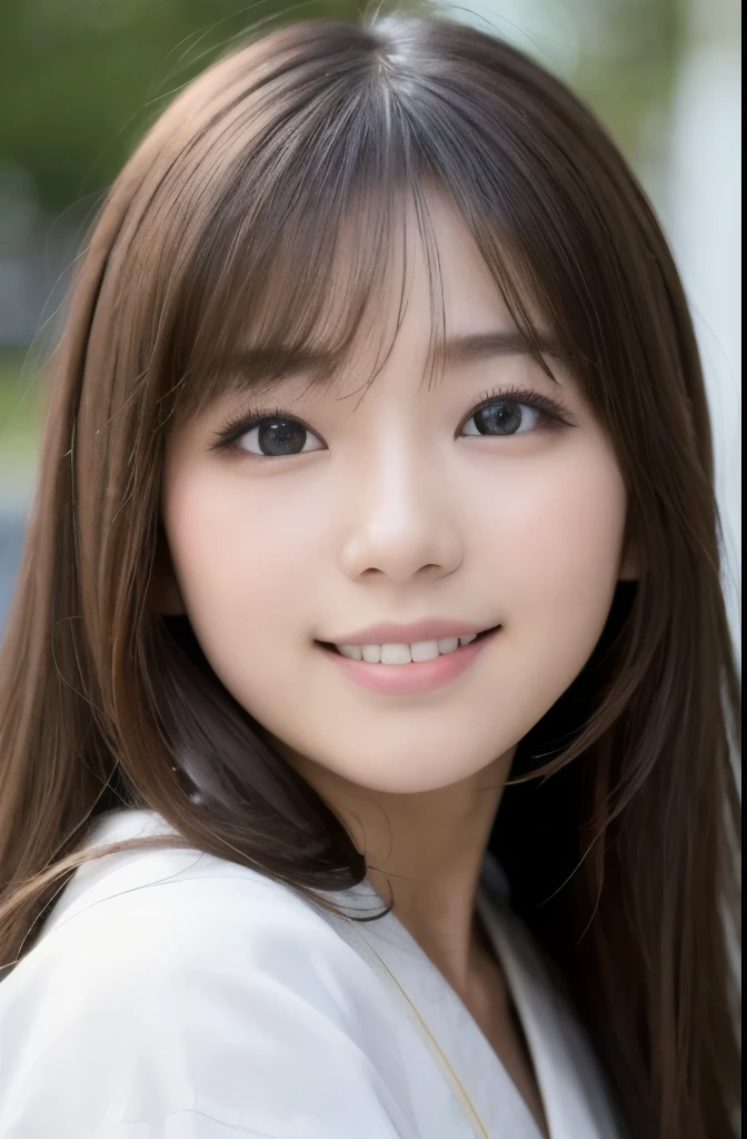 best quality, face focus, soft light, ultra high res, (photorealistic:1.4), RAW photo,(Shinozaki Ai), white skin, kawaii,
1 Japanese girl, solo, cute, (smile), (pupil, lights in the eyes), detailed beautiful face, Medium-sized breasts,(high resolution detail of human skin texture),(long hair),(portrait), upper body, white traditional kimono, outdoor,