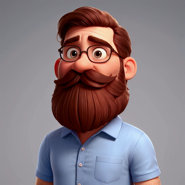 beard and mustache slightly lower hair