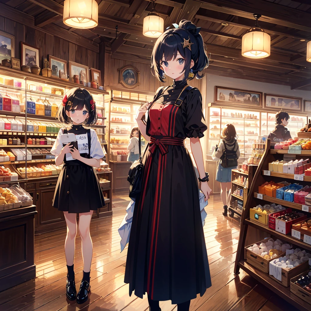 
{{{Masterpiece, top quality, high resolution background}}}, bright and beautiful atmosphere, 1 girl (11 years old, round face, baby face), small breasts, very stylish clothes, very stylish clothing store, clothes recommended by the clerk A girl with a very fashionable hair ornament,
"deltamon_sdXL :0.73) >Deltamon"