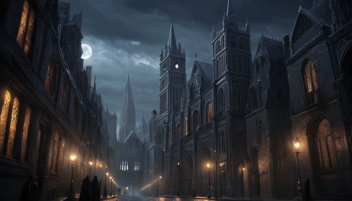 ((Best quality)), ((masterpiece)), (detailed), Заснеженный city, dark fantasy, Dark atmosphere, Gothic, Gothic style, city, большой city, metropolis, walls