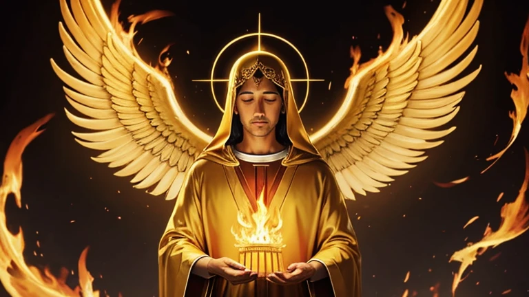Holy spirit in a golden flame