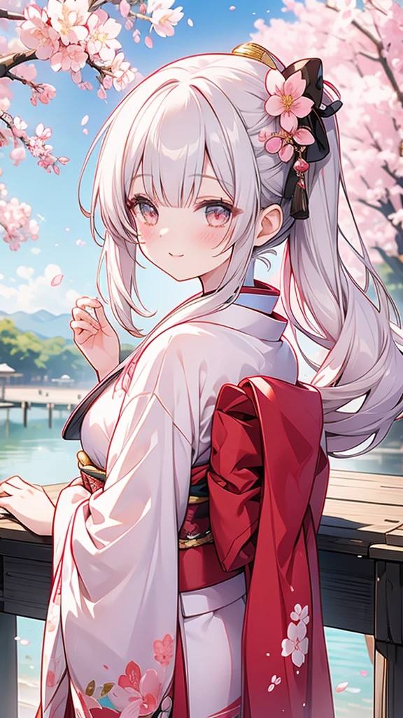 Cherry blossom scenery girl kimono