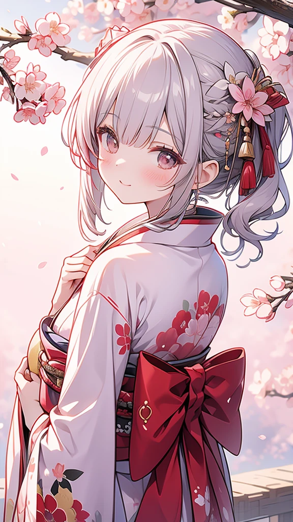 Cherry blossom scenery girl kimono