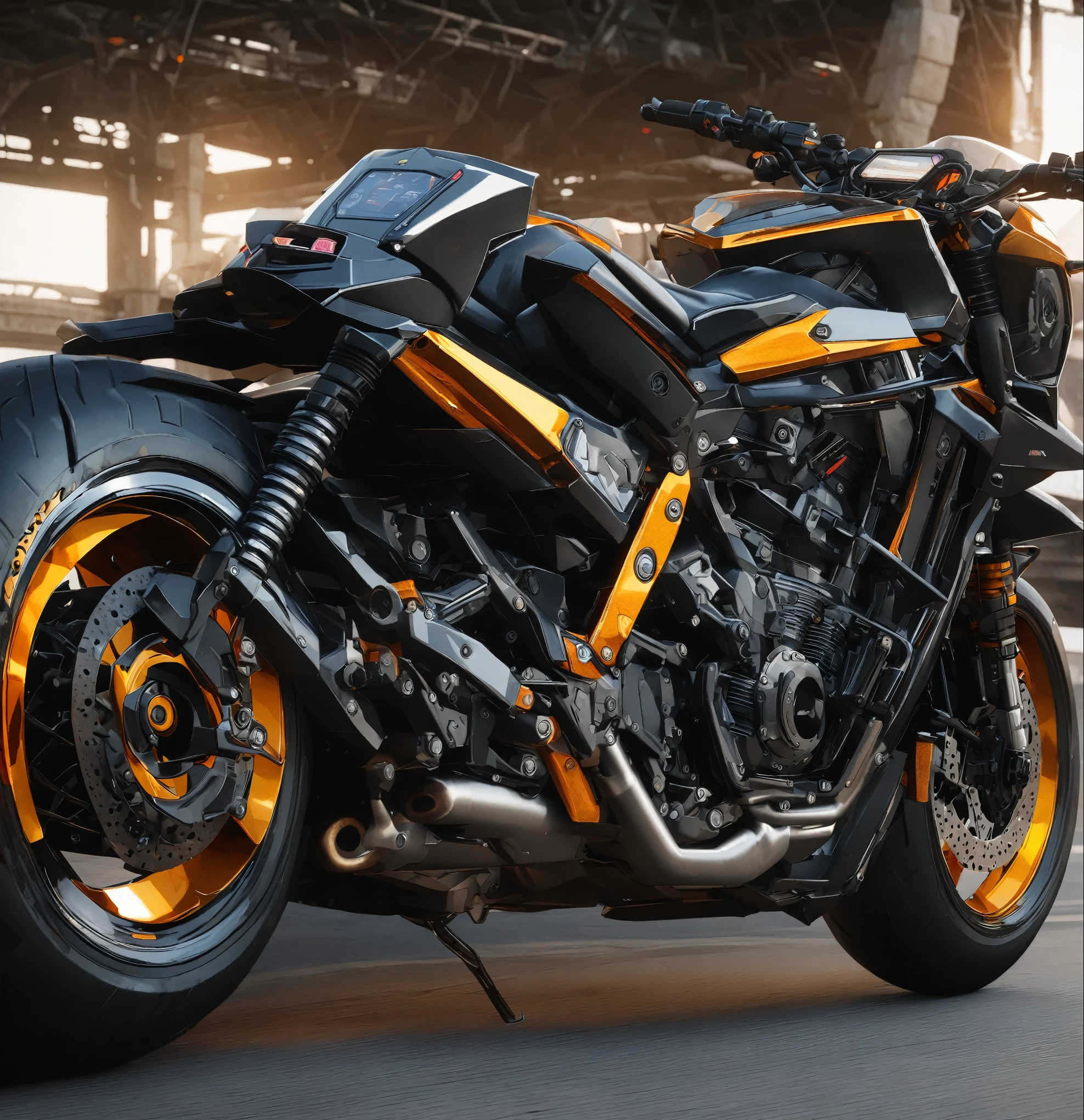 arafed motorcycle rider in a black leather jacket and helmet riding a motorcycle, riding a futuristic motorcycle, 坐在赛博朋克motorcycle上, daniel maidman octane rendering, photo realistic octane render, motorcycle, futuristic motorcycle, Octane rendering - N6, Realistically detailed octane rendering, Portraits, final octane render, 8k Octane comprehensive rendering, 8k Octane Rendering, 8 k octane render