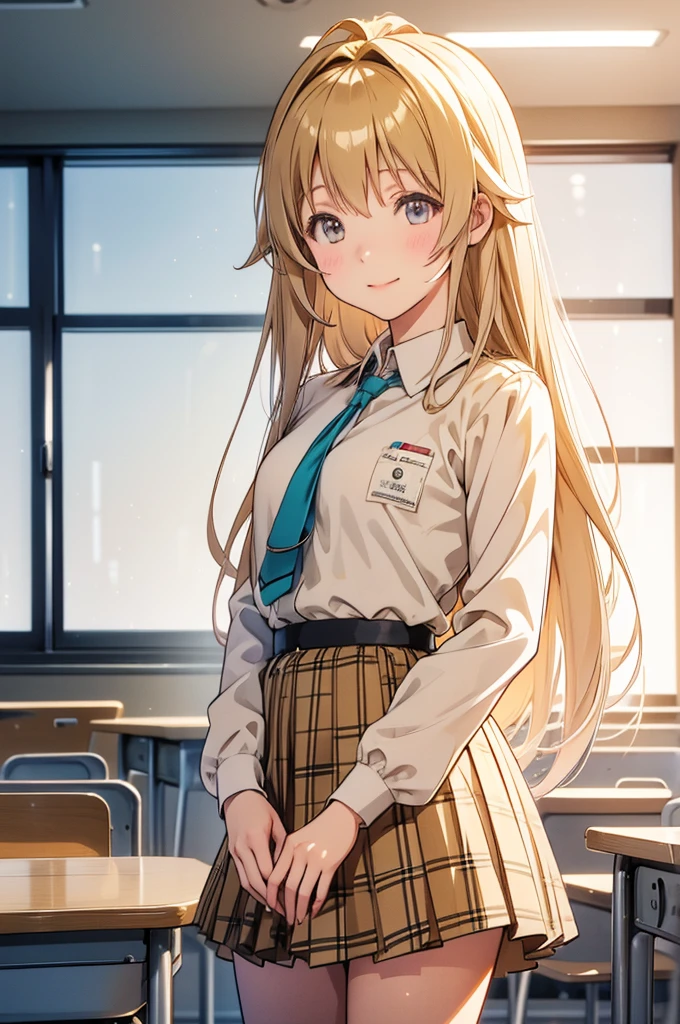 Takanashi hoshino winter in the classroom beige colored hair, long hair