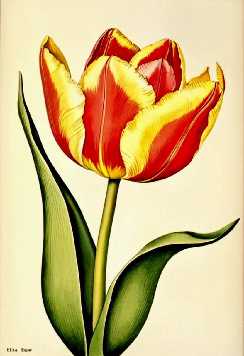 Tulip, by Del Kathryn Barton, cinematic still, chiaroscuro, dynamic, surreal, (best quality, masterpiece, photorealistic), very aesthetic, perfect composition, intricate details, ultra-detailed, vivid colors
