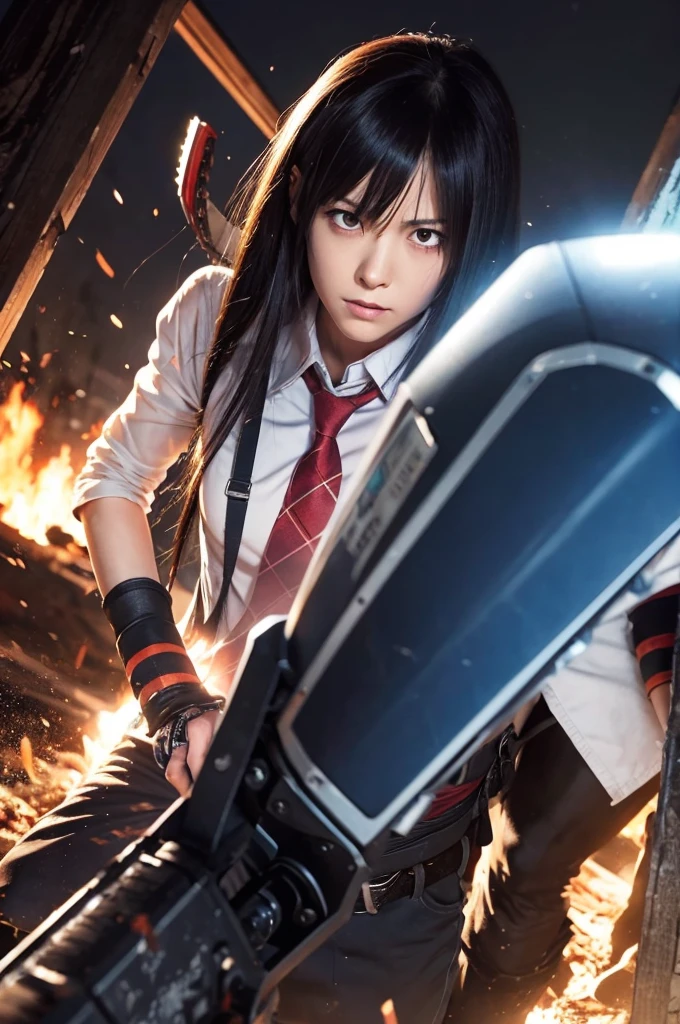 A character named Power from the anime Chainsaw Man is being raped.
