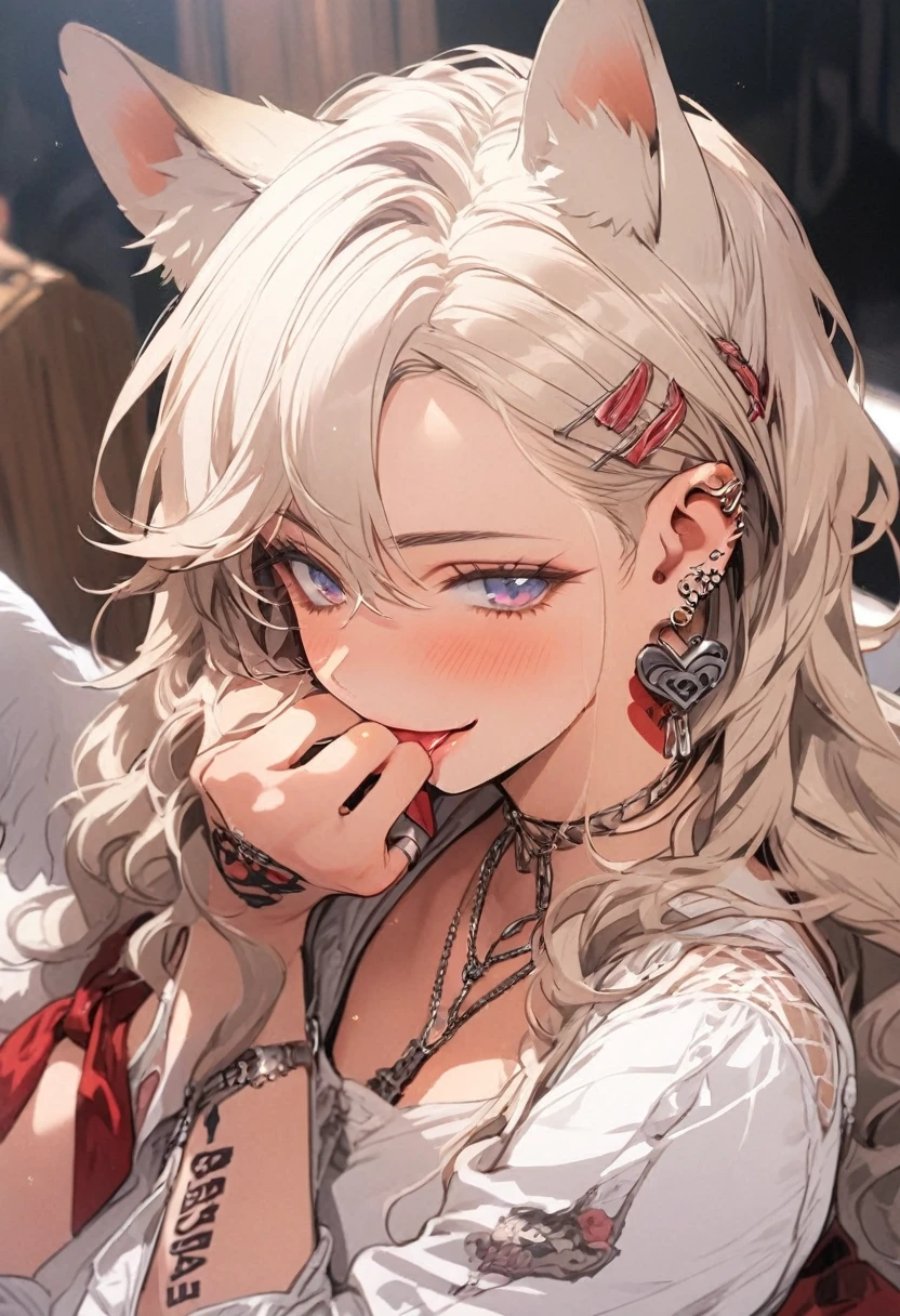 rosa, language,gal,earrings,rosa, animal ears, tattoo