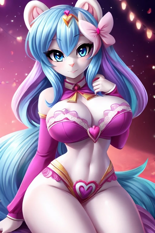 Flurry heart, busty, small waist, blue eyes