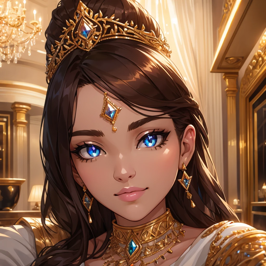 a man taking a selfie in a diamond jewelry shop, detailed portrait, high quality, realistic, photorealistic, detailed facial features, beautiful detailed eyes, beautiful detailed lips, extremely detailed and intricate face, detailed lighting, studio lighting, high resolution, 8k, hyper detailed, professional photography, luxury, elegant, opulent, sparkling diamonds, shiny jewelry, glamorous interior, expensive decor