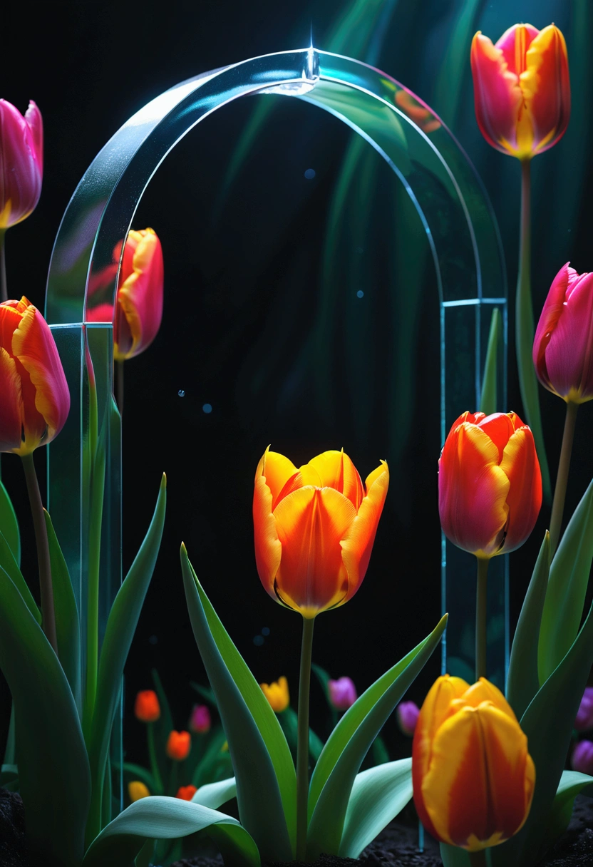 Tulip, by Del Kathryn Barton, cinematic still, chiaroscuro, dynamic, surreal, (best quality, masterpiece, photorealistic), very aesthetic, perfect composition, intricate details, ultra-detailed, vivid colors