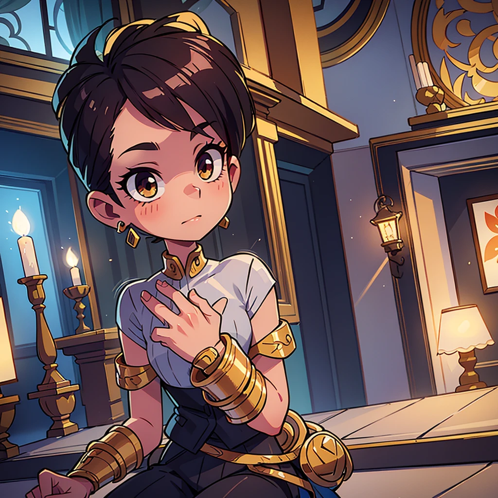 a boy in suit taking a selfie in a diamond jewelry shop, detailed jewelry store, intricate diamond displays, shiny metallic accents, elegant interior design, high ceilings, cinematic lighting,dramatic shadows,vibrant colors