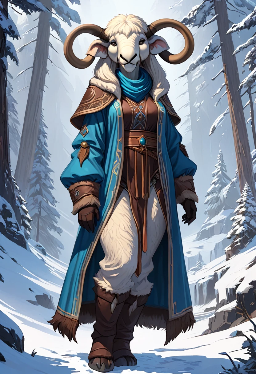 Anthropomorphic female wolly mammoth mage. Official Art – Charecter profile. An Award-Winning Digital Masterpiece In 4K Ultra HD, Extreme Detail And Intricate Realism. Symmetrical Face. This Concept Art Brought To Life By The Hands Of Artists Like Wlop & Artgerm In A Stunning 2D Vector Illustration.Background Is A Panoramic Vista.