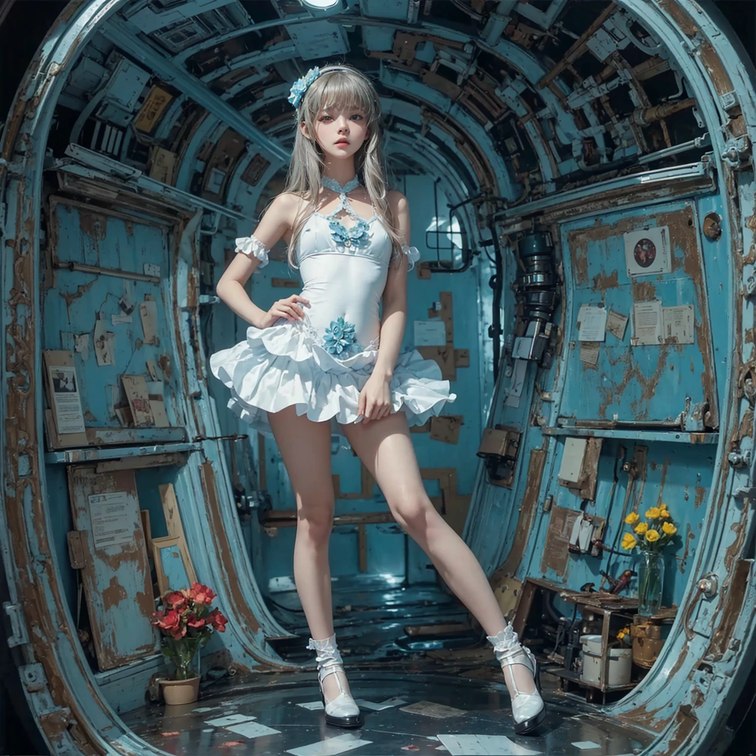 Erotic art photography of beautiful naked teen girls captured on the highest quality film cameras, as seen in David Hamilton-esque photos. Sensual erotic art photography Ultimate realism Flat tits super small tits small face A skinny, erotic, 17-year-old schoolgirl with a unique and delicate hairstyle and bangs photographed inside a pitch-black spaceship. Russian Lolita The lighting is like a live stage, making the subject look beautiful. Natural light and light blue and orange lighting Beautiful dark and deep shadows Five beautiful schoolgirl sisters with perfect proportions and sensual beauty Beautiful and perfect skinny body Beautiful, pure white skin that is transparent, moisturized, and ultra-delicate, with blood vessels clearly visible. Transparent, moisturized and lustrous lips Beautiful, clear and moist eyes Futuristic ruffled micro mini skirt feminine lolita ballerina costume designed in black and turquoise with floral, tartan and lace patterns Small floral headband and choker erotica Full Body View Inside the white spaceship
