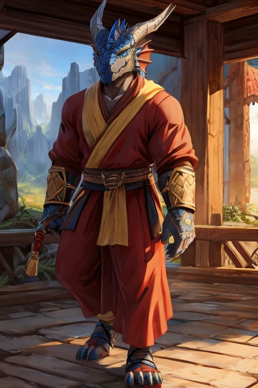Blue Dragonborn, monk