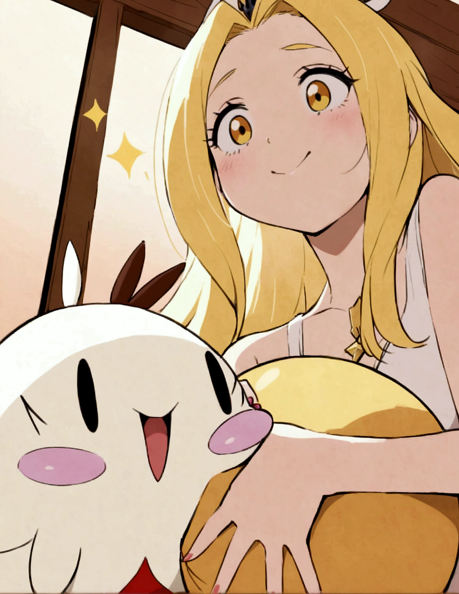 examines the Milf Ball containing the captured sparrow Poke-her-mon, a contemplative look on her face Hmm, let's see here… taps the ball thoughtfully, then consults the Milfadex Aha, I thought as much! grins proudly This, my dear trainer, is a Poke-her-Tweety - a rare and mischievous bird-type Poke-her-mon. eyes sparkle with excitement as she describes the creature Ooh, she's simply darling! and lithe (woman, japanes, age 20), with soft, downy feathers in a beautiful shade of golden yellow. chuckles softly And those big, expressive eyes? Milfachu just wants to pinch her little cheeks! giggles mischievously But don't let her innocent looks fool you, pet. Tweety is known for her cunning and trickery. winks playfully Shall we see what other delights she has in store for us?