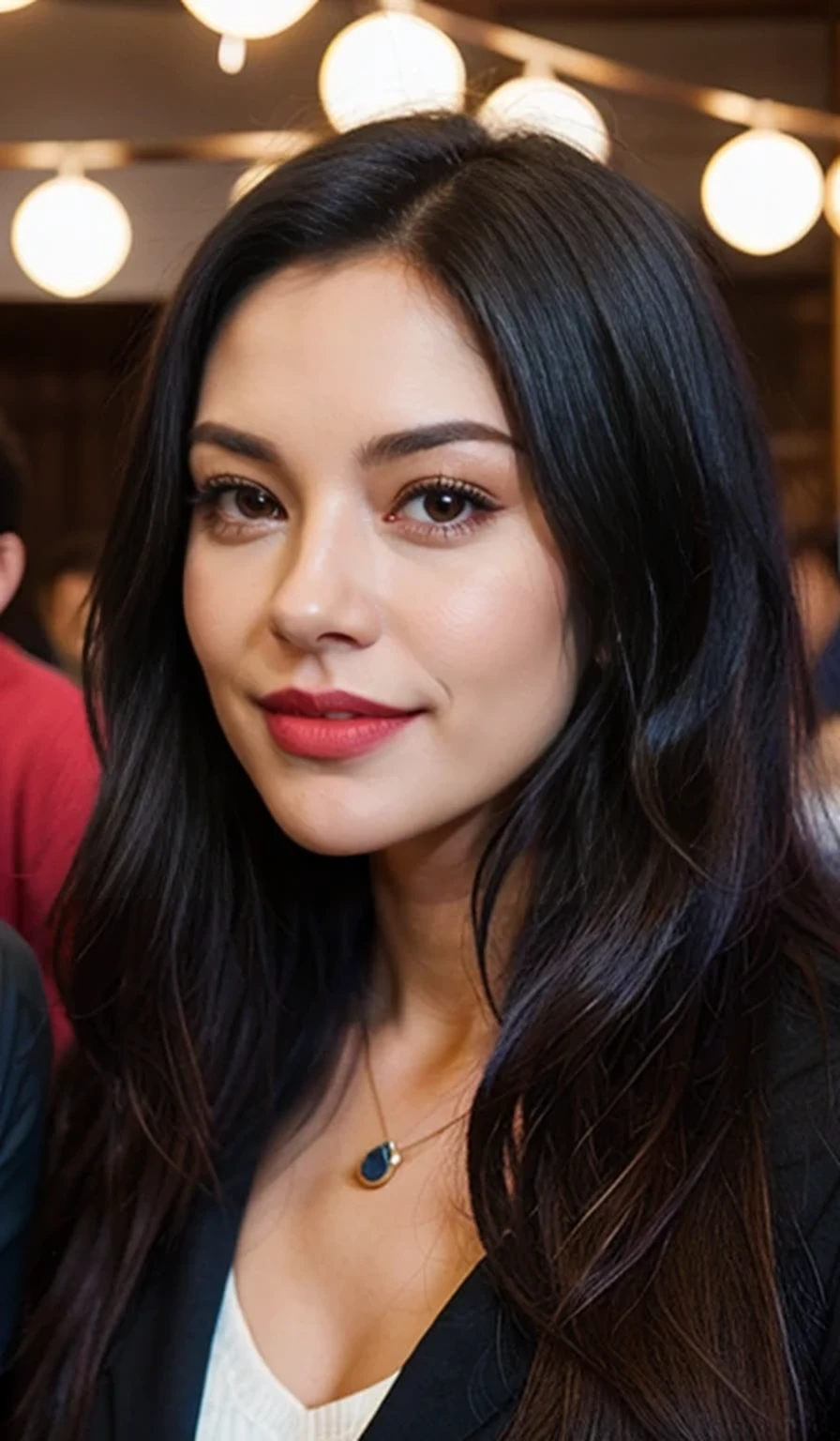 Indian cute girl ,smiling with friends,random day time,with friends ,realistic photo,in party,playing,black hair, hair bobbles, wince, longeyelashes, solid circle eyes, light smile, ear blush, fang, ccurate, Surrealism, drop shadow, anaglyph, stereogram, tachi-e, pov, atmospheric perspective, 8k, super detail, best quality 4k for profile with broad background