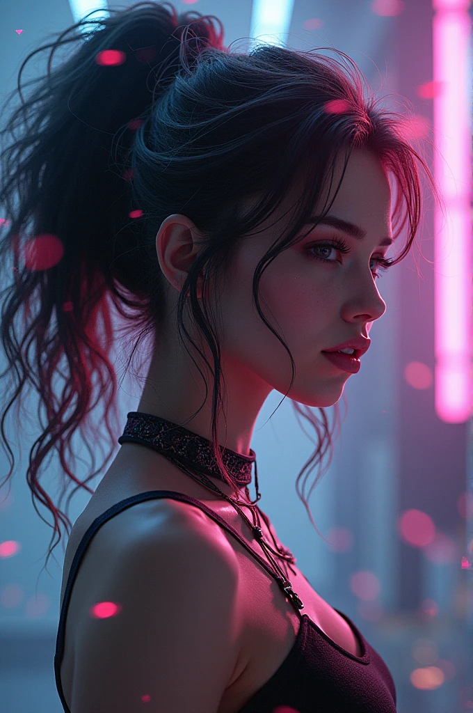 ((Best quality)), ((masterpiece)), (detailed:1.4), 3D, an image of a beautiful cyberpunk female with thick voluminous hair,light particles, pure energy chaos antitech,HDR (High Dynamic Range),Ray Tracing,NVIDIA RTX,Super-Resolution,Unreal 5,Subsurface scattering,PBR Texturing,Post-processing,Anisotropic Filtering,Depth-of-field,Maximum clarity and sharpness,Multi-layered textures,Albedo and Specular maps,Surface shading,Accurate simulation of light-material interaction,Perfect proportions,Octane Render,Two-tone lighting,Wide aperture,Low ISO,White balance,Rule of thirds,8K RAW