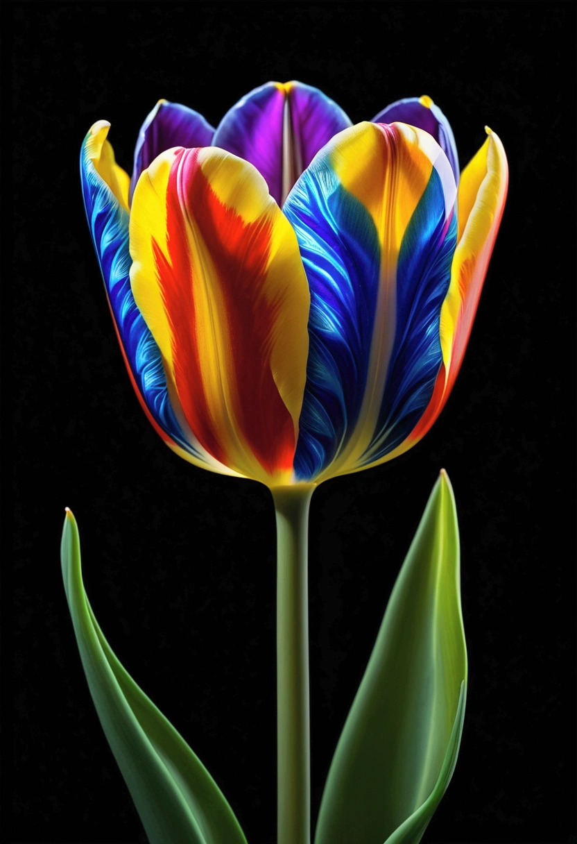 Tulip, by Del Kathryn Barton, cinematic still, chiaroscuro, dynamic, surreal, (best quality, masterpiece, photorealistic), very aesthetic, perfect composition, intricate details, ultra-detailed, vivid colors