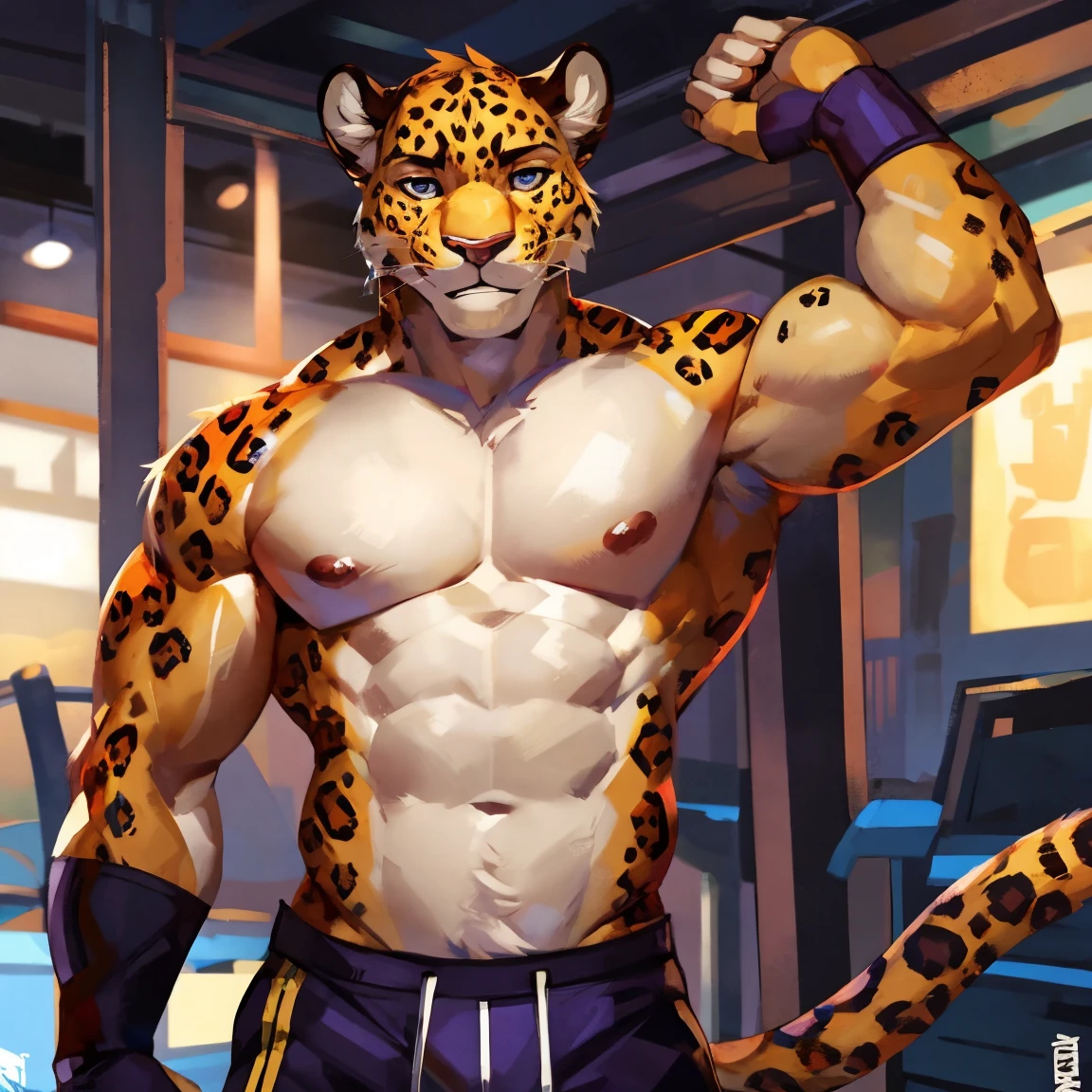 anthro, jaguar, fitness, at mystikfox61