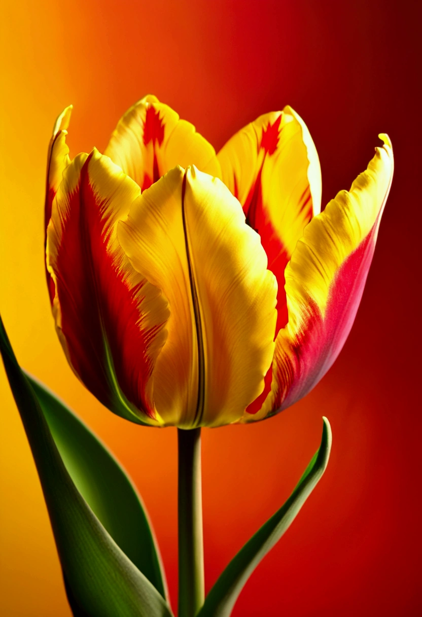 Tulip, by Qi Baishi, cinematic still, dynamic movement, surreal, (best quality, masterpiece, photorealistic), very aesthetic, perfect composition, intricate details, ultra-detailed, vivid colors