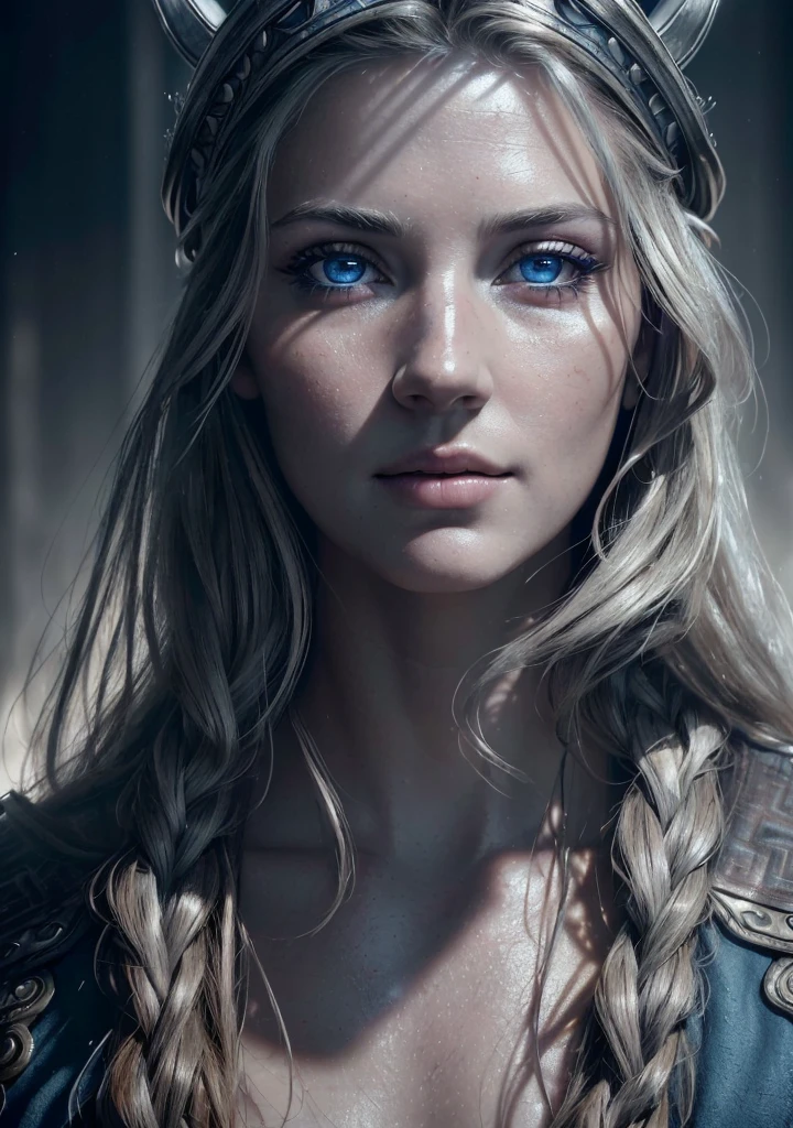 analog style, model shoot style, RAW close portrait of a warror viking 1woman, ((beautiful face: 1.7,
perfect face:1.3)), (from above:1.2), best quality, epic (by lee jeffries photo, sony a7, 50 mm, pores:1.5, colors, hyperdetailed:1.5, film grain:1.4,
hyperrealistic: 1.5), hyper-realistic lifelike texture, masterpiece, unreal engine 5, Extremely detailed CG unity 8k wallpaper, realistic blue eyes,
Madly detailed photo, (ecstasy of light and shadow, deep shadow), (Winner of the Pulitzer Prize for Photography and Taylor Wessing Photographic Prize) dressed in Viking clothing.