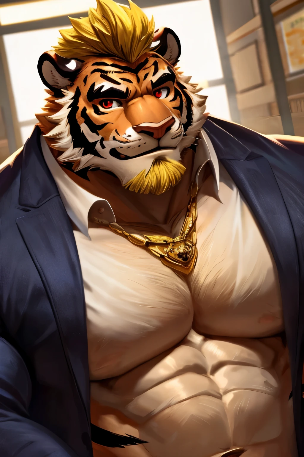 there is a man in a tiger mask and a tiger costume, as a character in tekken, fighting game character, tekken 8, posing for a fight intricate, tiger_beast, fierce expression 4k, hyper realistic content, tekken, 8 k uhd character details, sfw version, humanoid cheetah, 8 k character details, new character, hyper realism 8k