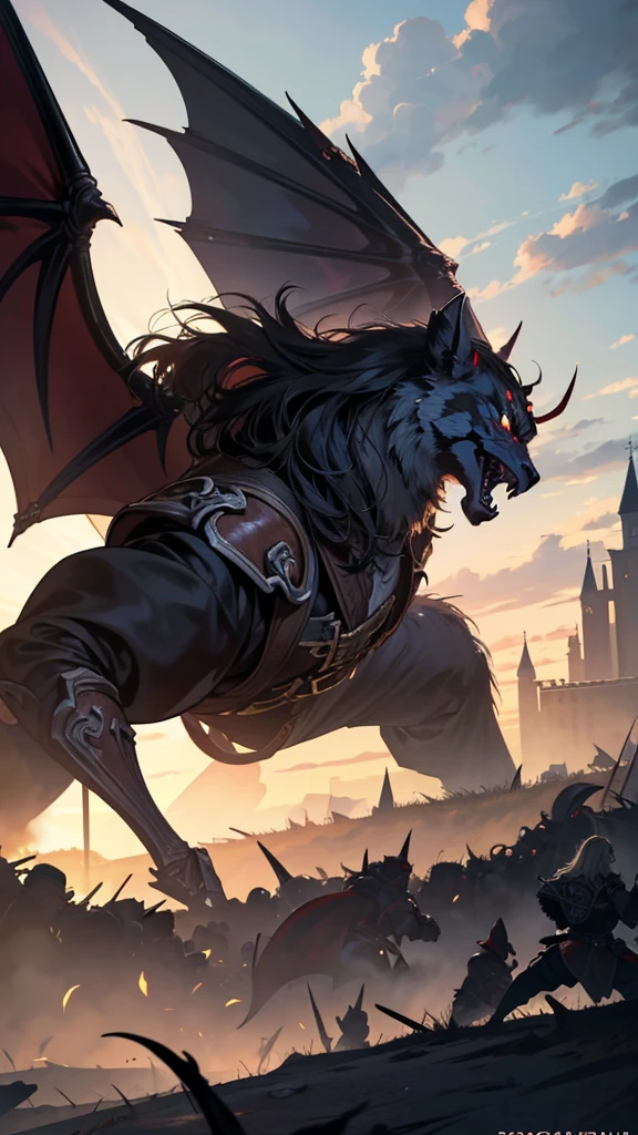Castlevania Shadow Lord hyper realistic super detailed Dynamic shot masterpiece leading demon army troops into battle Hyper realistic hyper realistic war environment super detailed cinematic scenes movie Epic Legendary different angle of view