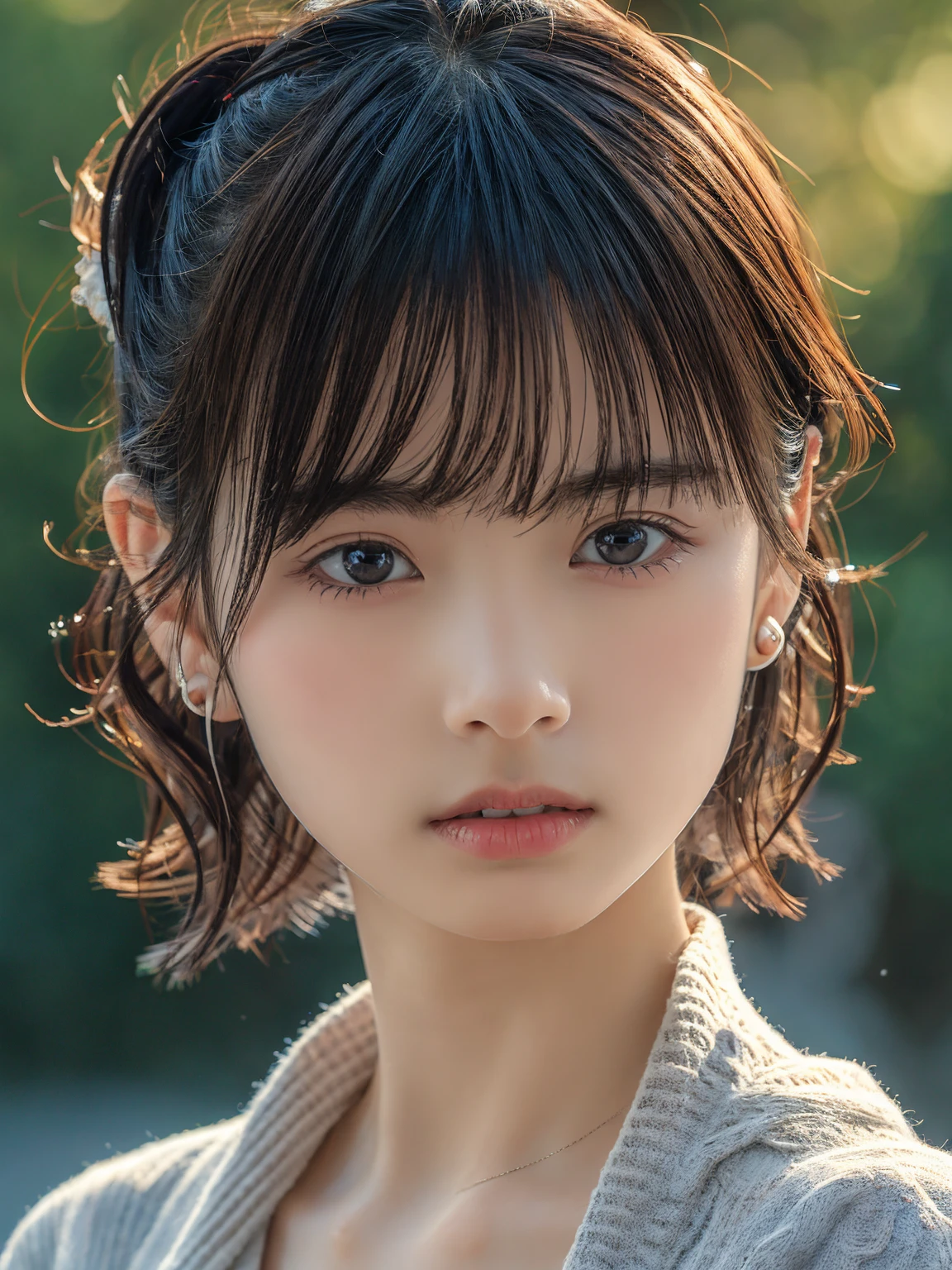 , long々and [Blue-black:.3] hair,View your audience, (masterpiece:1.3), (8k, Realistic, RAW Photos, Highest quality: 1.4), Japanese, (One Girl), Beautiful Face, (Realistic Face), (black hair, short hair:1.3), beautiful hairstyle, Realistic eyes, Beautiful attention to detail, (Realistic Skin), Beautiful Skin, charm, Ultra-high resolution, Ultra-realistic, Very detailed, Golden Ratio,