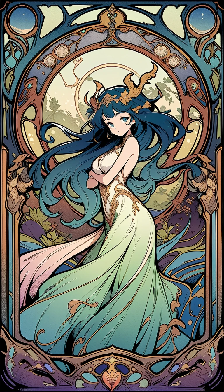 ((best quality)) , ((masterpiece)) , (detailed),Two League of Legends soldiers fight against three burning demon spirits in the splash art style.,((art nouveau style ， elegant, decorative, curvilinear forms, nature-inspired, ornate, detailed))