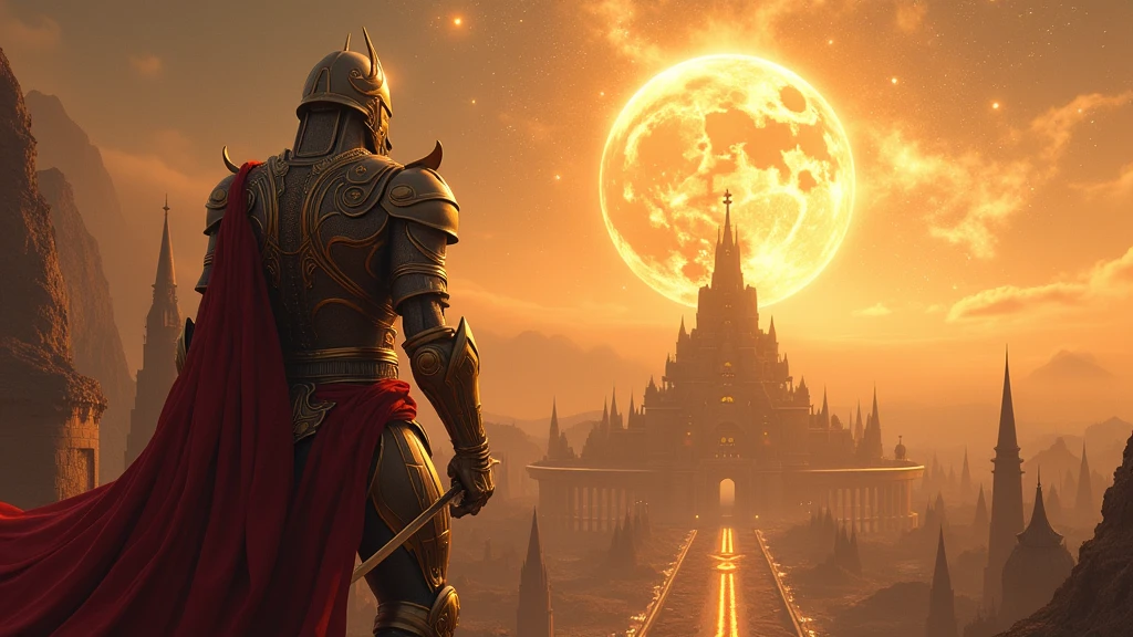 (best qualityer,4K,8k,high resolution,work of art:1.2),ultra detali,(realisitic,photorealisitic,photo-realisitic:1.37),fantasy race,Planet Mercury,armors,detailed characters,Golden City,wide plan,Zoom out,distant shot,buildings,citadel,city rings,architechture,Different features,wide plan,paisagem de outro mundo,futuristic elements,shiny metal armors,elaborate helmets,fantastic weapons,glowing shields,breathtaking scenery,mysterious atmosphere,Distant Horizon,ethereal lighting,swirly vibrant colors,celestial beings,dynamic poses,Epic battle scene,creatures from another world,supernatural beings,magical energy,fascinating aura,Cosmic powers,Mythical creatures,Powerful Guardians,sculpted muscles,fierce expressions,alien tech,Advanced weaponry,interstellar travel,Astral realm,ancient civilization,timeless beauty,mythological tradition,grand temples,Heavenly Bodies,starry sky,intergalactic warriors,majestic structures,extraterrestrial artifacts, buildings only