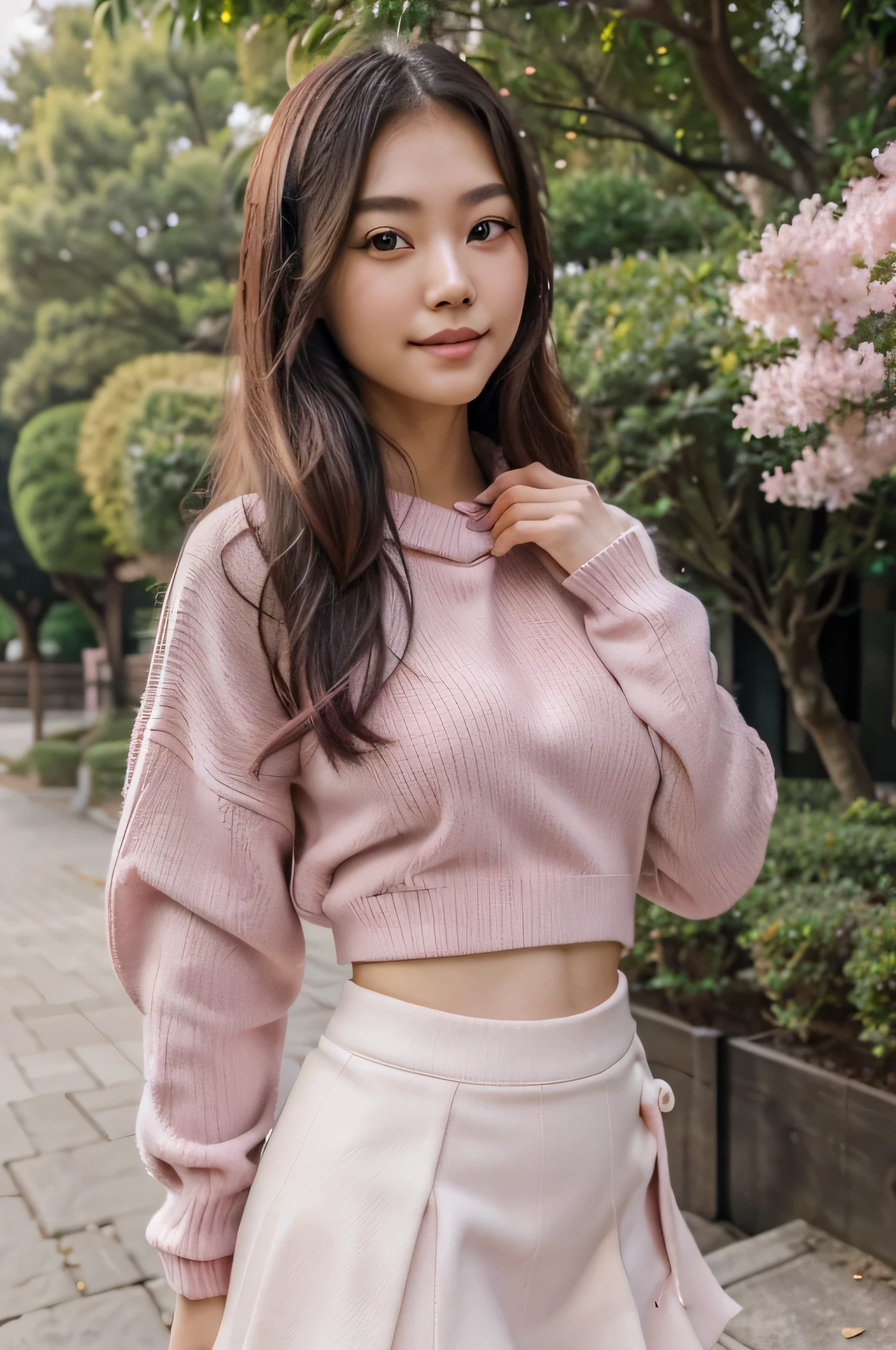 (masterpiece:1.5)、(Realistic:1.5)、(Highest quality:1.4、8K、RAW Photos）、 超High resolution、Professional Lighting、Perfect dynamic composition、Photo shoot at an antique and stylish cafe、 Film Grain、chromatic aberration、(Bokeh:1.1)、 Frank、Sophisticated、charm、Ultra-realistic、High detail、Golden Ratio、  girl)、slender girl、Delicate and charming girl、Cute Woman:1.4、 Serious expression、Looking at the audience、Sculptural installation、Light brown hair、Shiny Hair、Long hair、 Realistic Skin、 smile、Beautiful Eyes、double eyelid、Thin arms、(Wearing a pink knitted sweater:1.3),Highest quality, Very detailed, (figure:1.2), High resolution, 8K cg wallpaper, Great art, (She lifted her skirt perfectly by herself.:1.3), A line-up that shows off your thighs perfectly, Exposing the belly button, Shining Eyes, A very loving face, shy, (blush:1.2), , Face to face, In the classroom, Cowboy Shot, From directly below (all girls perfect show own pink panties completely:1.3), In underwear