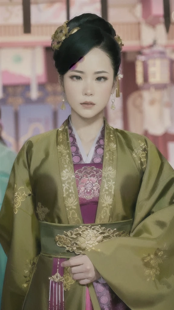 wuxia, Chinese clothes, hourglass figure, large breasts, big hips, masterpiece, best quality, ultra detailed, realistic