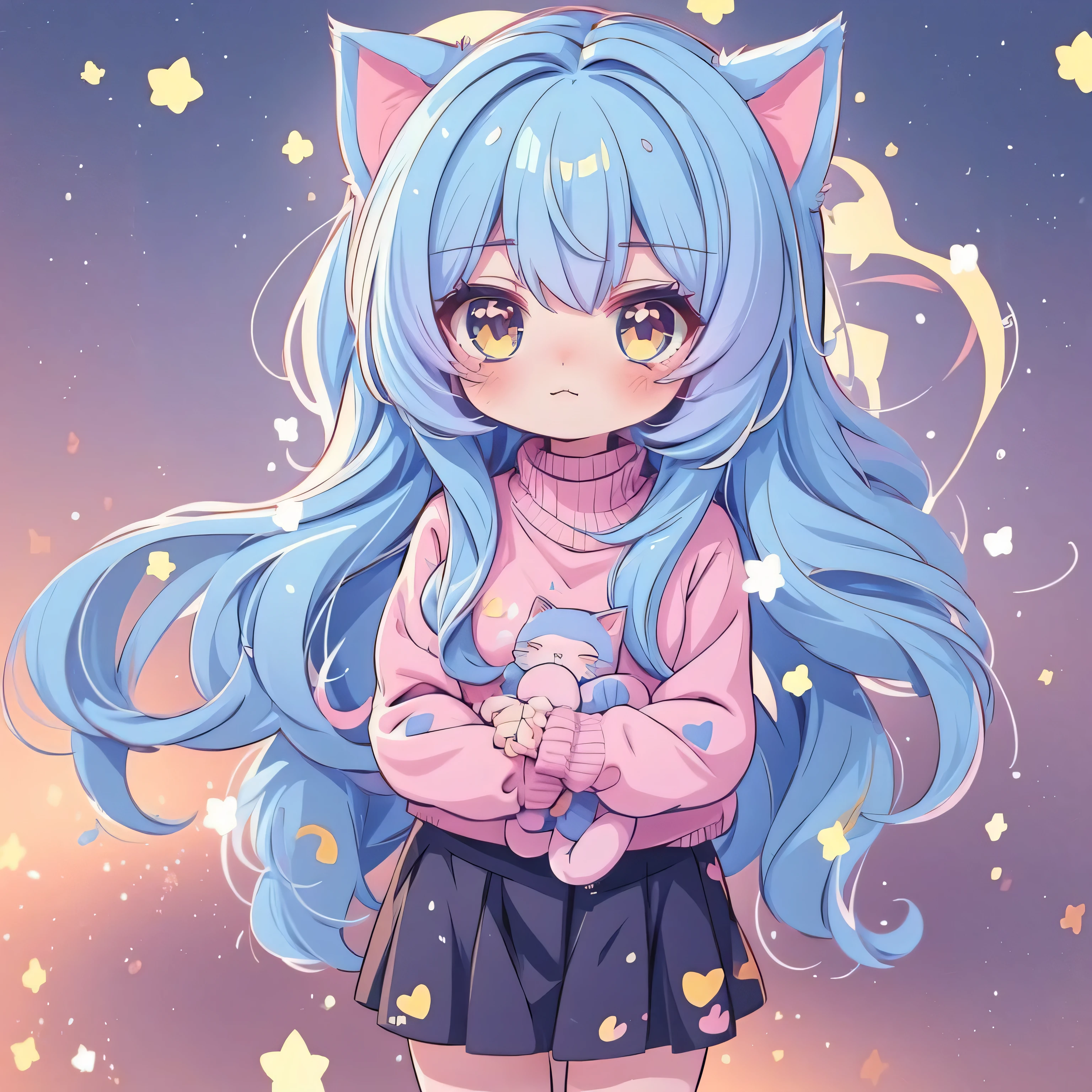 Cat-eared anime girl, cute anime catgirl, anime girl with cat ears, beautiful anime catgirl, anime catgirl, Cute anime girl, Very beautiful anime cat girl, very beautiful cute catgirl, Cute anime style, style of anime 4K, lovely art style, Cute anime, Splash art anime ****, light blue hair, single character