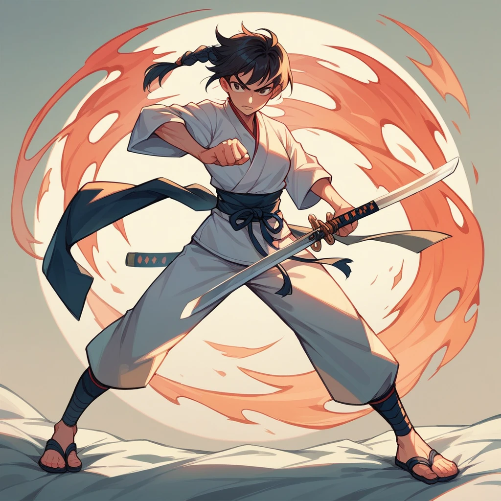 2D Q version Chinese style martial arts sword