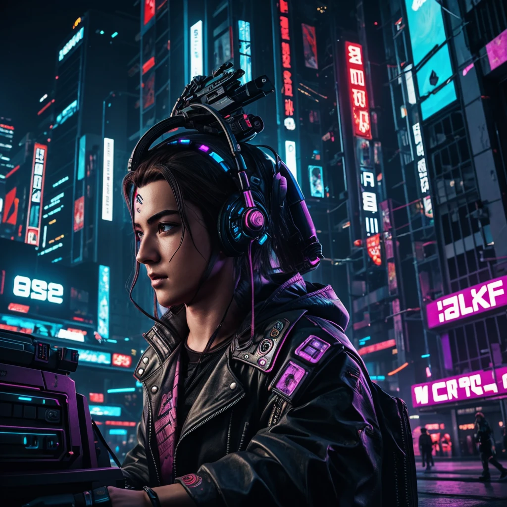 A fun and conceptual piece of cyberpunk digital art featuring a gamer's username. "DISHES91". in the center, striking skull with neon blue gas mask, his glowing eyes, emitting intensity. Electric blue smoke envelops the skull, creating a mesmerizing effect, while energy traces add spice, futuristic atmosphere. Against the background of darkness, Dystopian cityscape, illuminated by neon lights and holographic advertising, the image embodies the essence of a post-apocalyptic gamer, seamless integration of technologies, darkness, and style., conceptual art