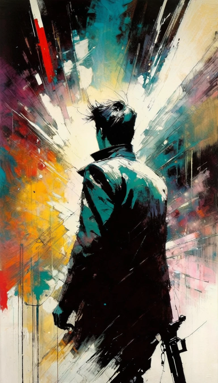 expressionist, powerful composition, emotional impact, art inspired by Bill Sienkiewicz