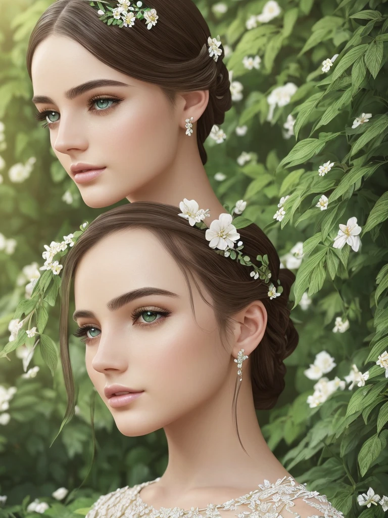 A detailed girl in a garden, beautiful detailed eyes, beautiful detailed lips, extremely detailed eyes and face, long eyelashes, beautiful detailed face, elegant pose, cinematic lighting, photorealistic, 8k, high quality, masterpiece, digital art, fantasy, intricate details, vibrant colors, warm lighting, natural environment, lush greenery, flowing dress, graceful movement, serene atmosphere