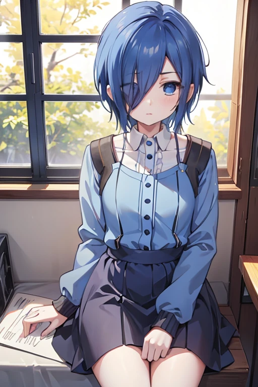 ((kirishima touka)), blue hair, blue eyes