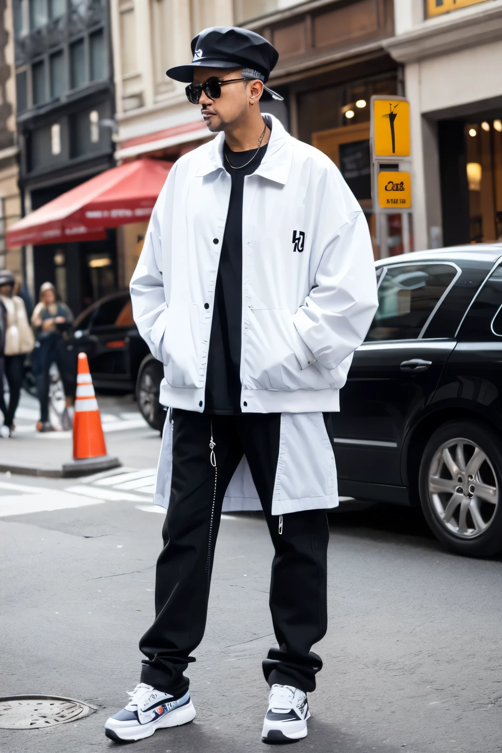 Street fashion　Oversize　40-year-old male　hat　dj