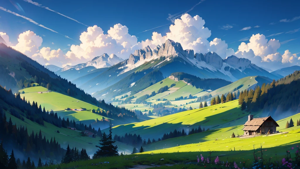 carpathian mountains, large fields