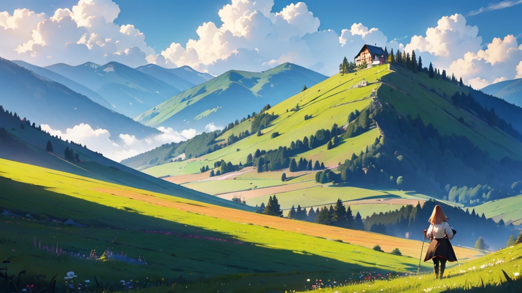 carpathian mountains, large fields, no house